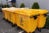 Bán thùng rác y tế 660 lít đựng rác thải lây nhiễm.