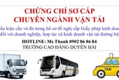 CHỨNG CHỈ SƠ CẤP CHUYÊN NGÀNH VẬN TẢI ĐƯỜNG BỘ